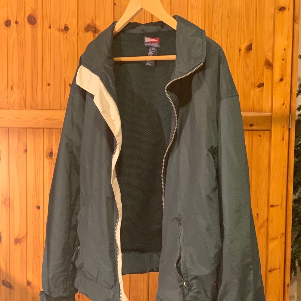 Forest green windbreaker!!